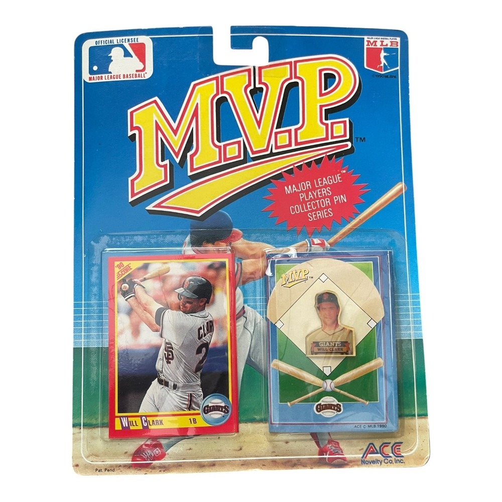 1990 Ace Novelty MVP Major League Players Will Clark Collector Pin Series Card